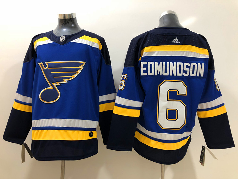 Men's St. Louis Blues Joel Edmundson #6 Blue Home Breakaway Jersey